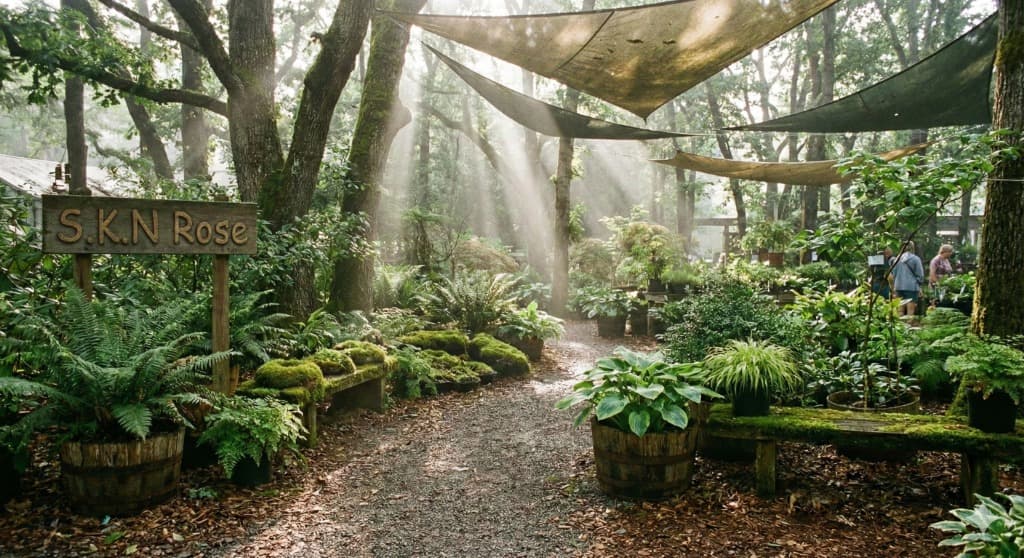 Lush green nursery interior